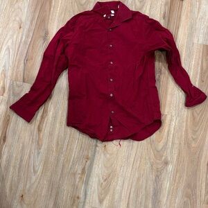 Calvin Klein Deep Red Casual Button Down Shirt